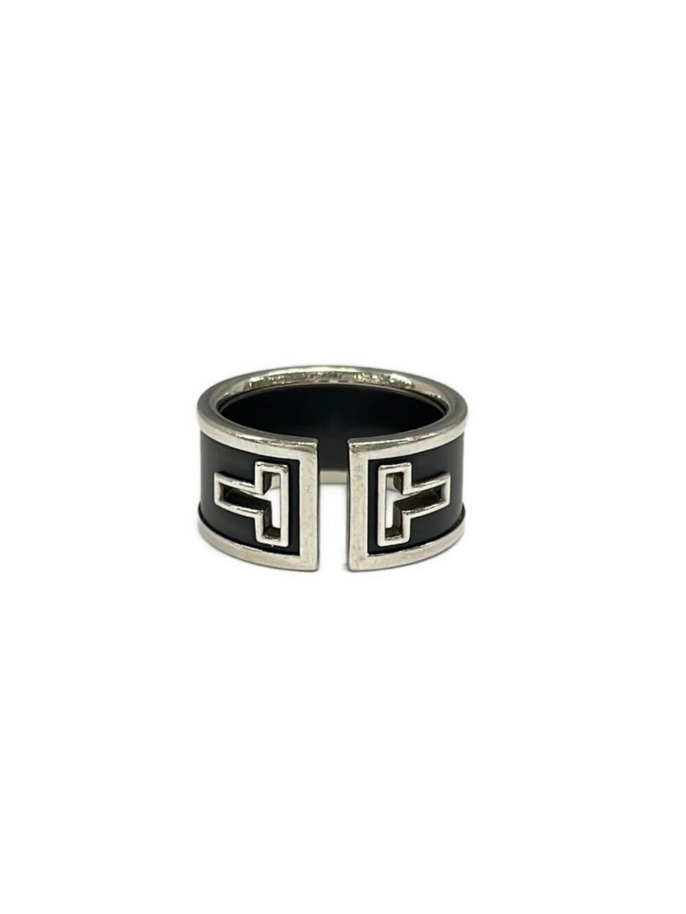 Tiffany & Co Ring T Cutout Silver Black